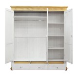 Шкаф Хельсинки 3-SP-GT- М Белый воск +антик  - картинка 3