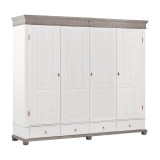 Шкаф Хельсинки 4- GT-М Белый воск+серый  - картинка 1