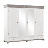 Шкаф Хельсинки 4-SP- GT-М Белый воск+серый - картинка 1