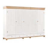 Шкаф Хельсинки-5-GT-M (N) Белый воск +антик картинка 1