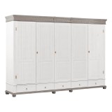 Шкаф Хельсинки-5-GT-M (N) Белый воск+серый картинка 10