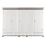 Шкаф Хельсинки-5-GT-M (N) Белый воск+серый картинка 2