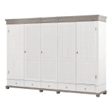 Шкаф Хельсинки-5-GT-M (N) Белый воск+серый картинка 3