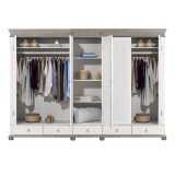 Шкаф Хельсинки-5-GT-M (N) Белый воск+серый картинка 4