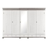 Шкаф Хельсинки-5-SP-GT-M (N) Белый воск+серый картинка 2 Шкаф Хельсинки-5-SP-GT-M (N) Белый воск+серый картинка 2