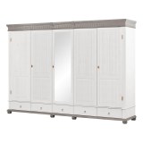 Шкаф Хельсинки-5-SP-GT-M (N) Белый воск+серый картинка 3 Шкаф Хельсинки-5-SP-GT-M (N) Белый воск+серый картинка 3