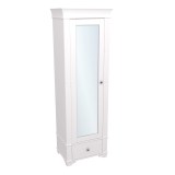 Шкаф из дерева 1-дверный с зеркалом Бейли белый воск 