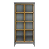 Шкаф книжный Квадро-С 220 серый 7042 - антик 24  массив сосны картинка 2