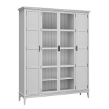 Шкаф книжный Квадро-С 422Ф белый лак массив сосны картинка 1