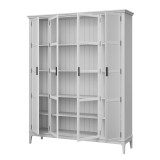 Шкаф книжный Квадро-С 422Ф белый лак массив сосны картинка 4 Шкаф книжный Квадро-С 422Ф белый лак массив сосны картинка 4