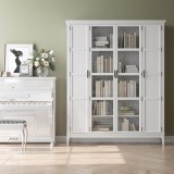 Шкаф книжный Квадро-С 422Ф белый лак массив сосны картинка 6 Шкаф книжный Квадро-С 422Ф белый лак массив сосны картинка 6