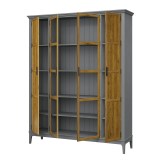 Шкаф книжный Квадро-С 422Ф серый 7042 массив сосны картинка 4 Шкаф книжный Квадро-С 422Ф серый 7042 массив сосны картинка 4