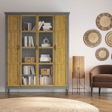 Шкаф книжный Квадро-С 422Ф серый 7042 массив сосны картинка 5 Шкаф книжный Квадро-С 422Ф серый 7042 массив сосны картинка 5