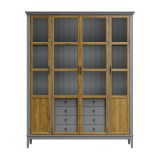 Шкаф книжный Квадро-С 422С/04 серый 7042 + антик 24 массив сосны картинка 2 Шкаф книжный Квадро-С 422С/04 серый 7042 + антик 24 массив сосны картинка 2