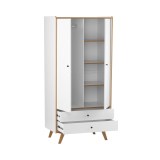 Шкаф Винтаж 2 двери 2 ящика белый лак/браун картинка 2 Шкаф Винтаж 2 двери 2 ящика белый лак/браун картинка 2