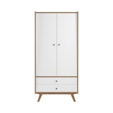 Шкаф Винтаж 2 двери 2 ящика белый лак/браун картинка 3 Шкаф Винтаж 2 двери 2 ящика белый лак/браун картинка 3