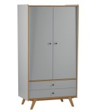 Шкаф Винтаж 2 двери 2 ящика серый лак/браун картинка 1