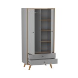 Шкаф Винтаж 2 двери 2 ящика серый лак/браун картинка 2 Шкаф Винтаж 2 двери 2 ящика серый лак/браун картинка 2