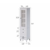 Шкаф-витрина 3 ящика ХЕМНЭС 49х198х37 белый    - картинка 4