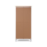 Шкаф-витрина ХЕМНЭС Кымор  стекло/панель 90*198*37 белый /светло-коричневый 6