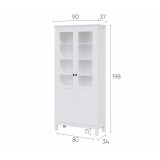 Шкаф-витрина ХЕМНЭС оригинал двери пн/ст 90 белый рис. 4 Шкаф-витрина ХЕМНЭС оригинал двери пн/ст 90 белый рис. 4