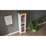 Шкаф-витрина ХЕМНЭС (Россия) дверь ст/ст 49*198*37 белый/светло коричневый 9