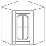Шкаф угловой 60*60 стекло выс 71 см