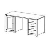 Стол Фьорд двухтумбовый белый воск Стол Фьорд двухтумбовый белый воск