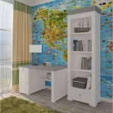 Стеллаж Бейли белый воск/антрацит3 Стеллаж Бейли белый воск/антрацит3