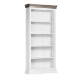 Стеллаж Бостон-1000  Белый воск+серый - картинка 1