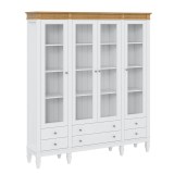 Стеллаж Ольса-404/006 Белый лак + антик №24 - картинка 1