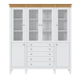 Стеллаж Ольса-404/214 Белый лак + антик №24 - картинка 2