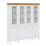 Стеллаж Ольса-404/430 Белый лак + антик №24 - картинка 1