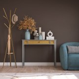 Стол консольный Квадро-С 01 Серый №7042 + антик №24 картинка 4 Стол консольный Квадро-С 01 Серый №7042 + антик №24 картинка 4