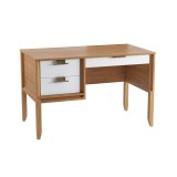 Стол письменный Бридж однотумбовый браун/белый лак картинка 1