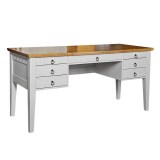 Стол письменный Хельсинки-07 Белый воск +антик - картинка 1