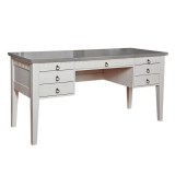 Стол письменный Хельсинки-07 Белый воск+серый    - картинка 1
