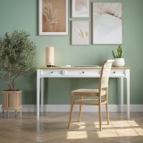 Стол письменный Квадро-С 03 Белый лак  + антик №24 массив сосны картинка 5