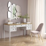 Стол письменный Квадро-С 05 Белый лак  + антик №24 массив сосны картинка 5