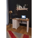 Стол письменный с ящиками Бейли белый воск/антик1