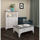 Стол журнальный Бейли белый воск/антрацит1 Стол журнальный Бейли белый воск/антрацит1