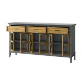 Тумба Квадро-С 063С Серый №7042 + антик №24 картинка 5