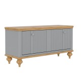 Тумба под обувь Рандеву-10 серый №7042 + антик №24 - картинка 1