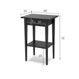 Тумба прикроватная 1 ящик 46х70х35 ХЕМНЭС КЫМОР ченый ( венге ) - картинка 4 Тумба прикроватная 1 ящик 46х70х35 ХЕМНЭС КЫМОР ченый ( венге ) - картинка 4