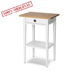 Тумба прикроватная 1 ящик 46х70х35 ХЕМНЭС КЫМОР оригинал белый / светло-коричневый  - картинка 1