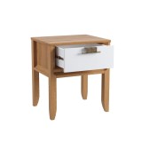 Тумба прикроватная Бридж с 1 ящиком на ножках  браун/белый лак картинка 2