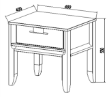 Тумба прикроватная Бридж с 1 ящиком на ножках Тумба прикроватная Бридж с 1 ящиком на ножках