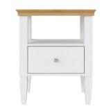 Тумба прикроватная Ольса-01 Белый лак + антик №24 - картинка2 Тумба прикроватная Ольса-01 Белый лак + антик №24 - картинка2