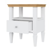 Тумба прикроватная Ольса-01 Белый лак + антик №24 - картинка 3 Тумба прикроватная Ольса-01 Белый лак + антик №24 - картинка 3