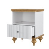 Тумба прикроватная Рандеву 01 (белый лак/антик-24) фото2 Тумба прикроватная Рандеву 01 (белый лак/антик-24) фото2